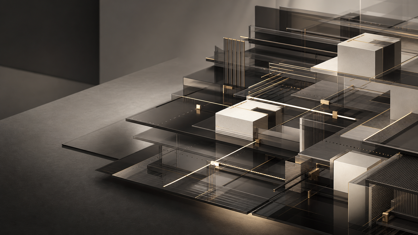 Connected architectural system representing how business information and work move together